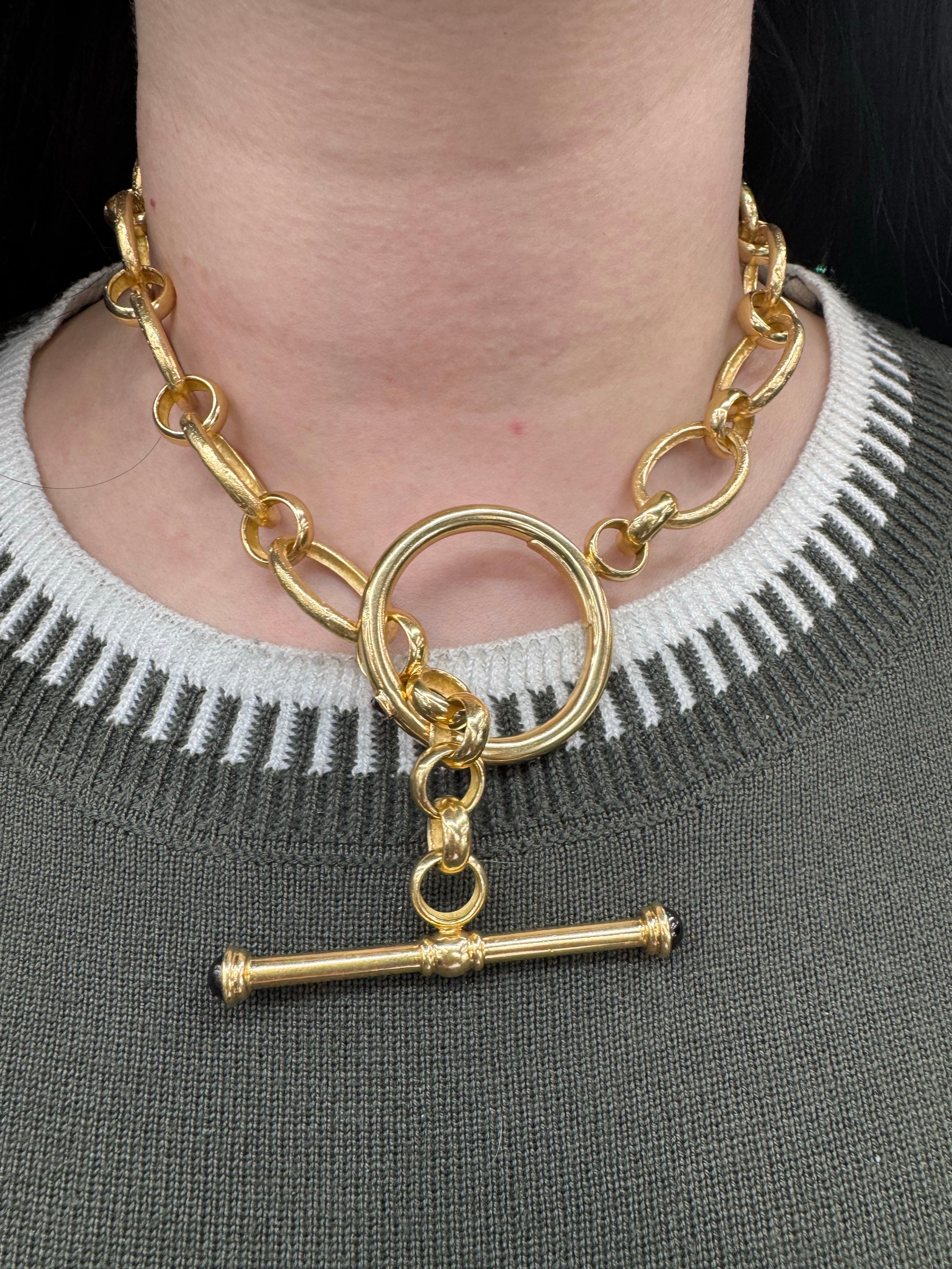 Collier à bascule à maillons ovales 123.3 Grammes Or jaune 18 carats 18.5