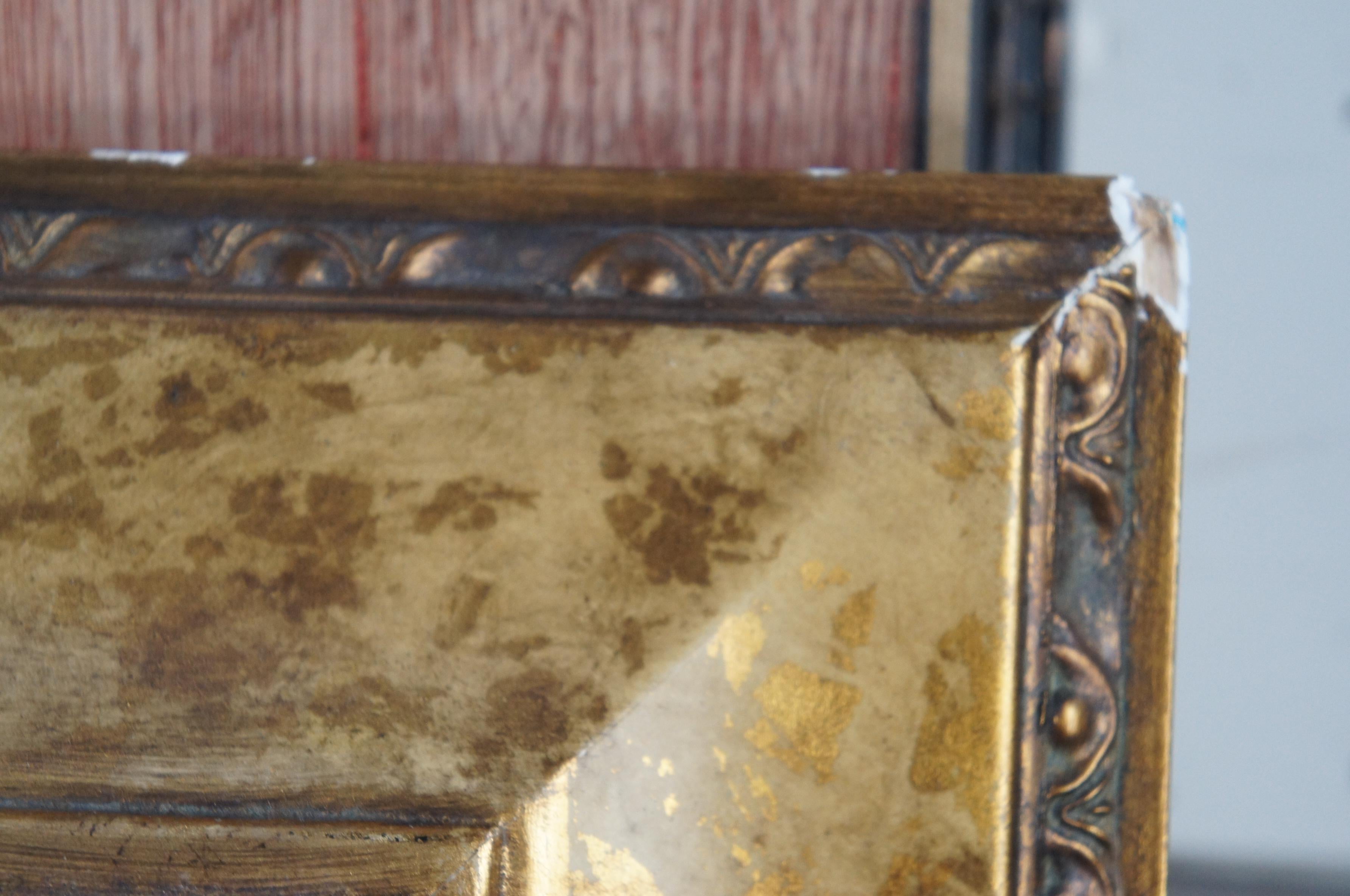 Large Heavy Rectangular Gold Beveled Overmantel Vanity Mirror 2