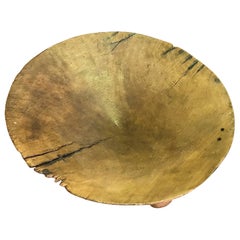 Large Heavy Rustic Wood Carved Centerpiece Bowl
