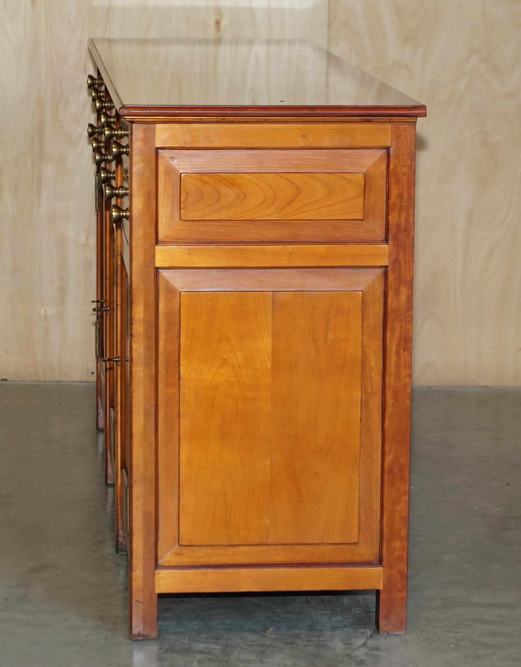 Large & Heavy Solid Cherrywood Multiyork Sideboard Cupboard with Six Drawers For Sale 8