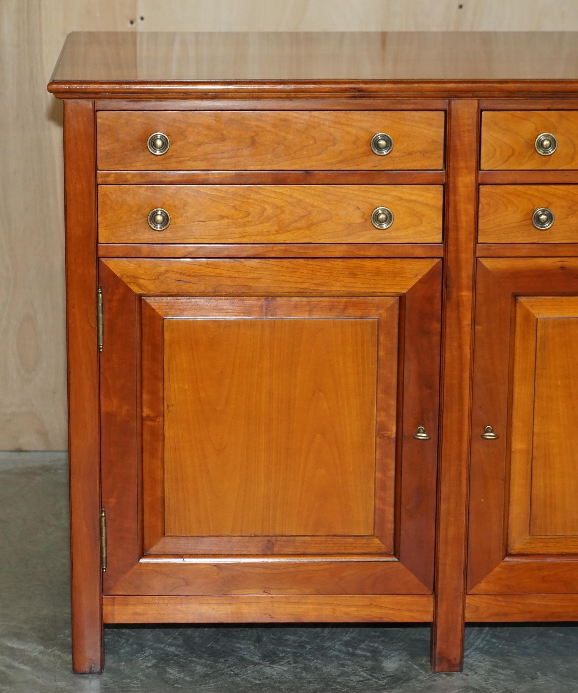 Country Large & Heavy Solid Cherrywood Multiyork Sideboard Cupboard with Six Drawers For Sale