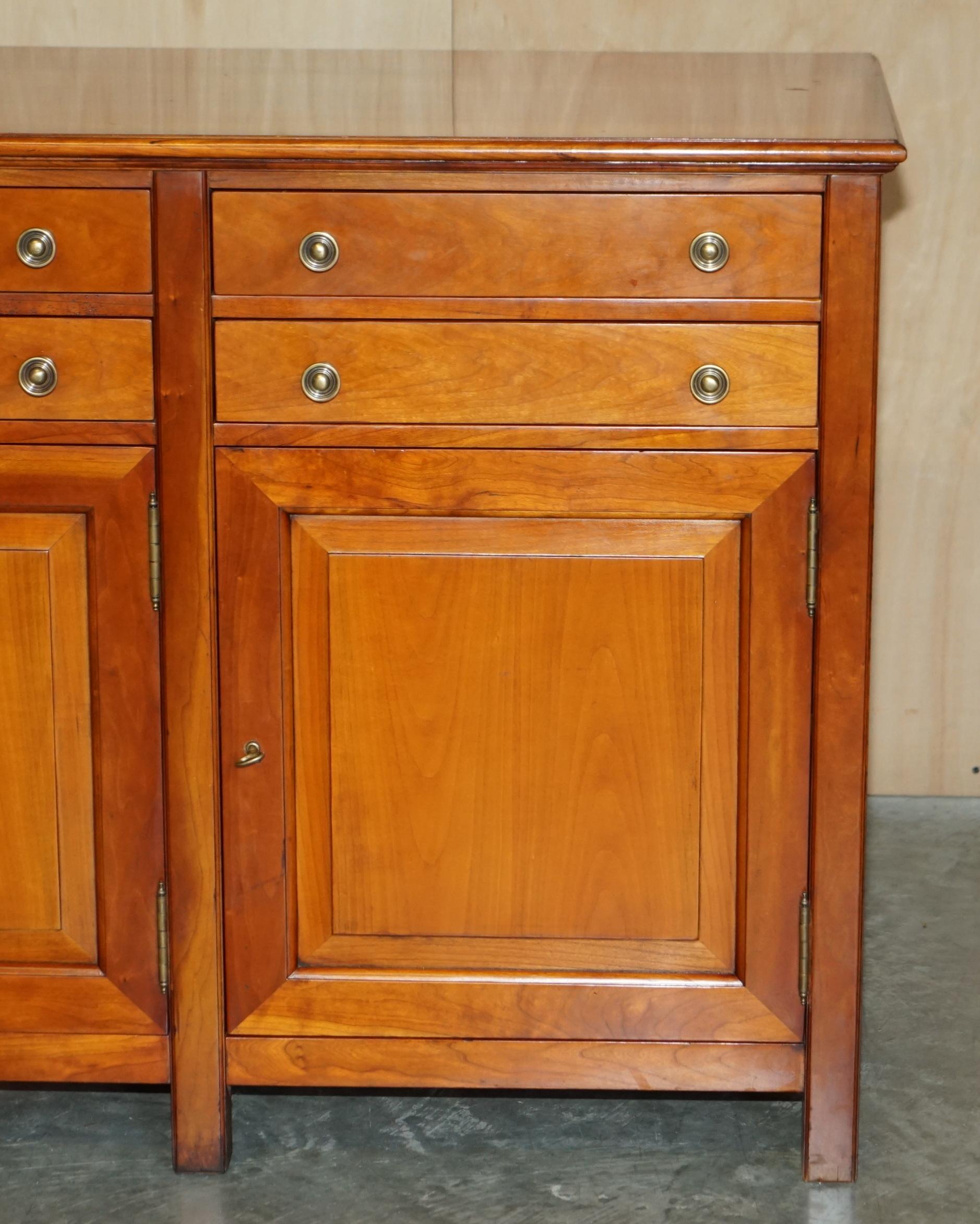 Hand-Crafted Large & Heavy Solid Cherrywood Multiyork Sideboard Cupboard with Six Drawers For Sale