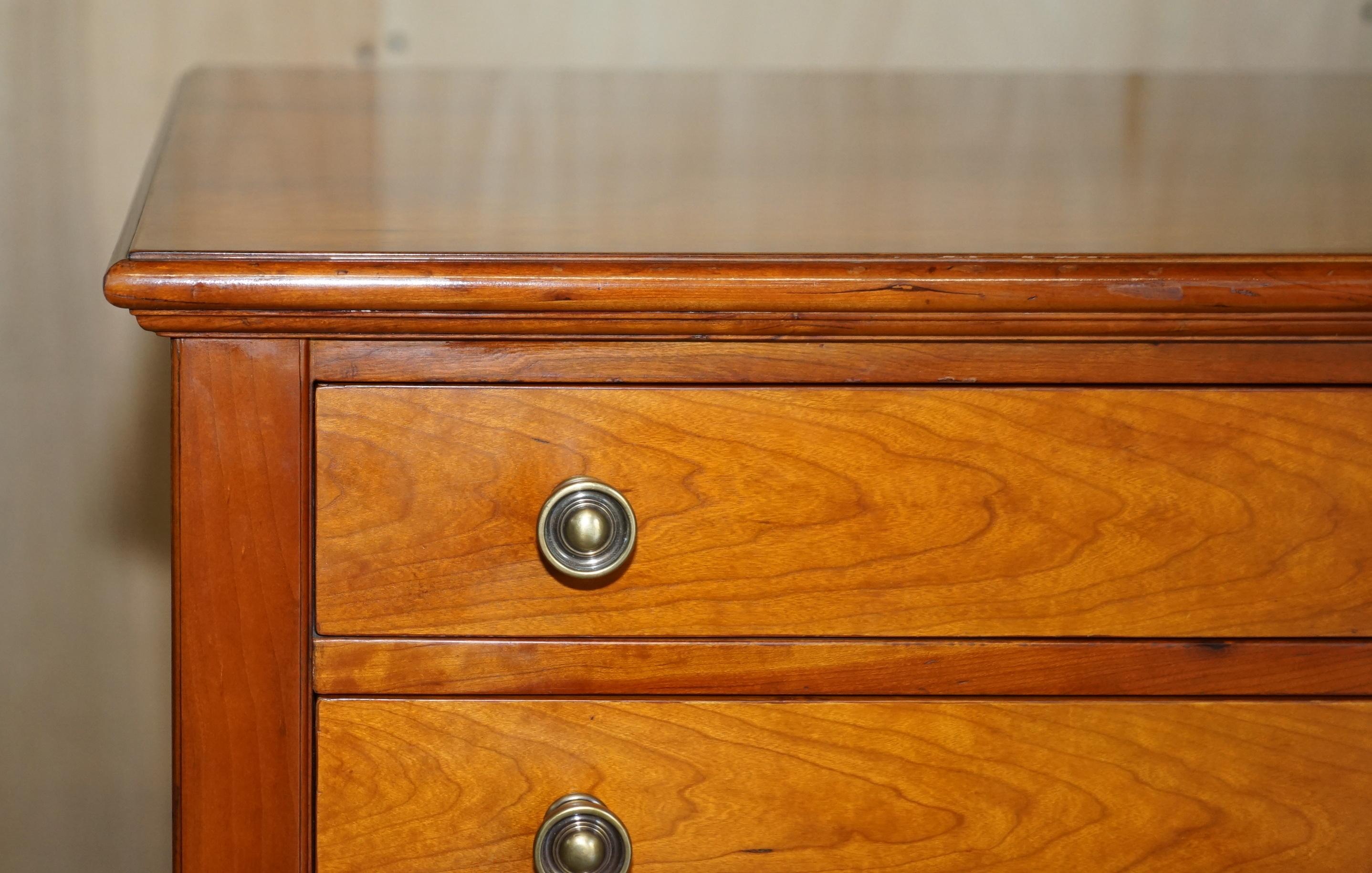 20th Century Large & Heavy Solid Cherrywood Multiyork Sideboard Cupboard with Six Drawers For Sale