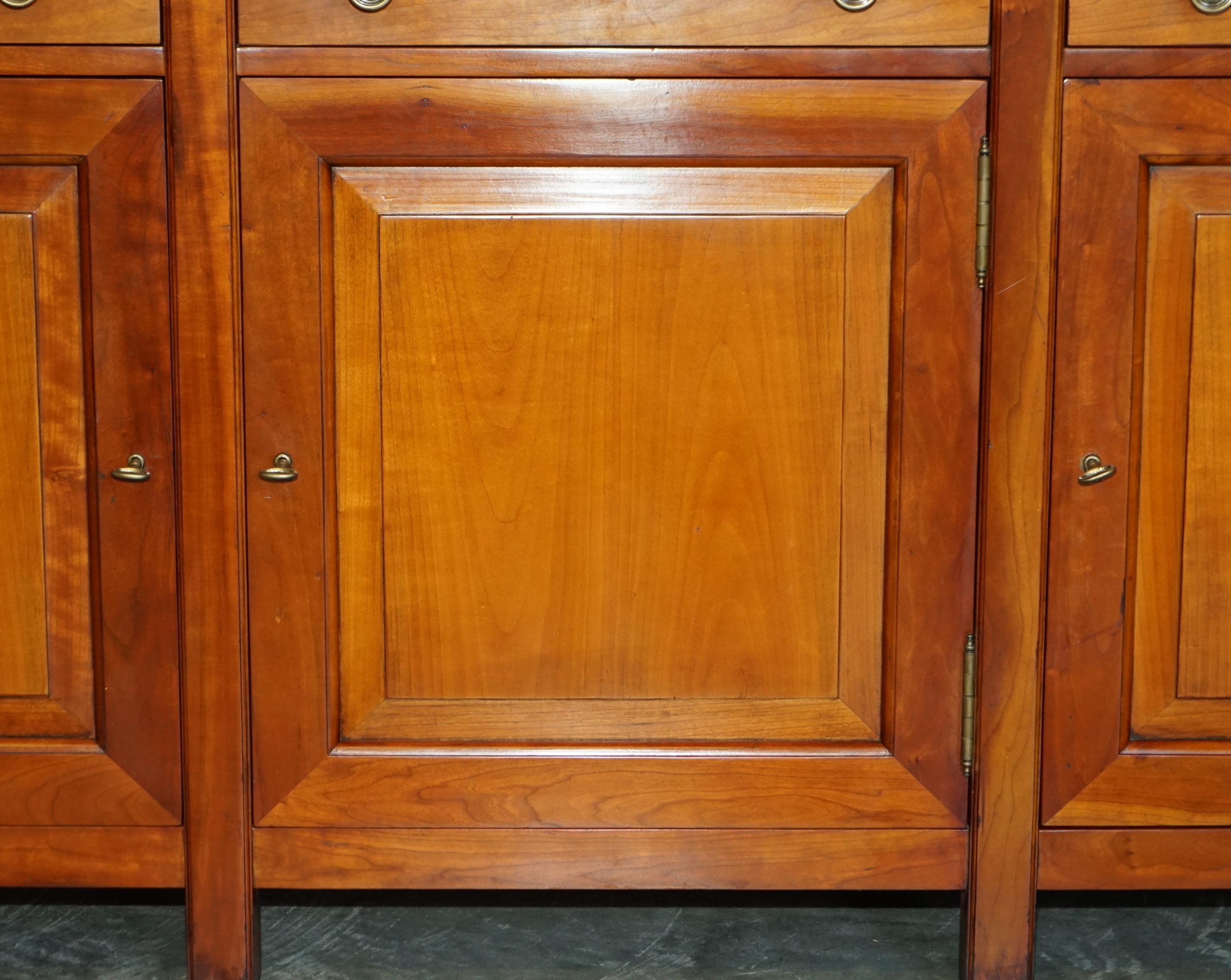 Large & Heavy Solid Cherrywood Multiyork Sideboard Cupboard with Six Drawers For Sale 1