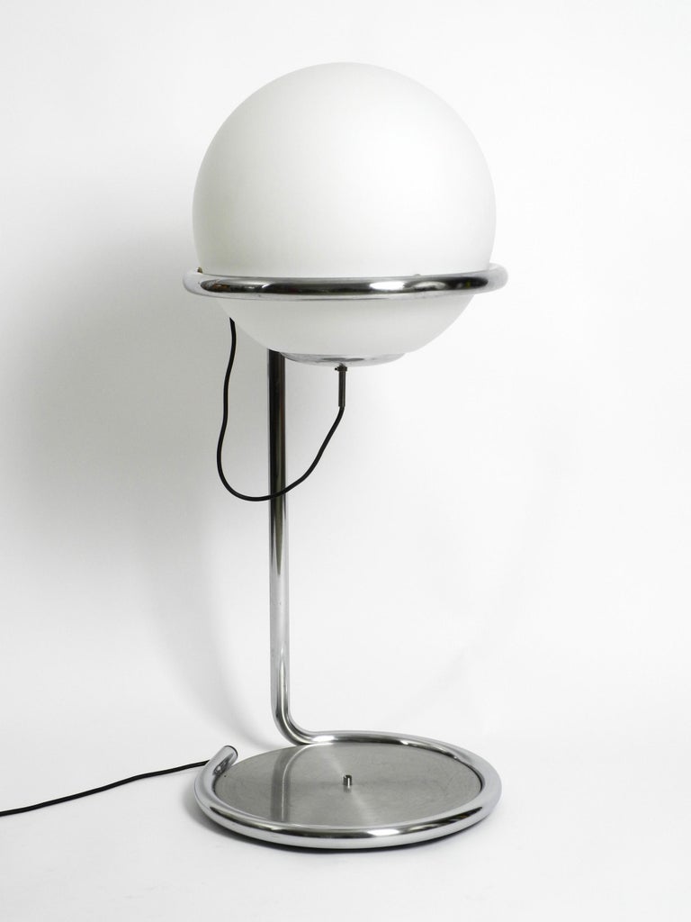 Large Heavy Space Age 1960s Tubular Steel Floor Lamp with Spherical Glass  Shade For Sale at 1stDibs | space age lamp, space age floor lamp, space age  lamp shade