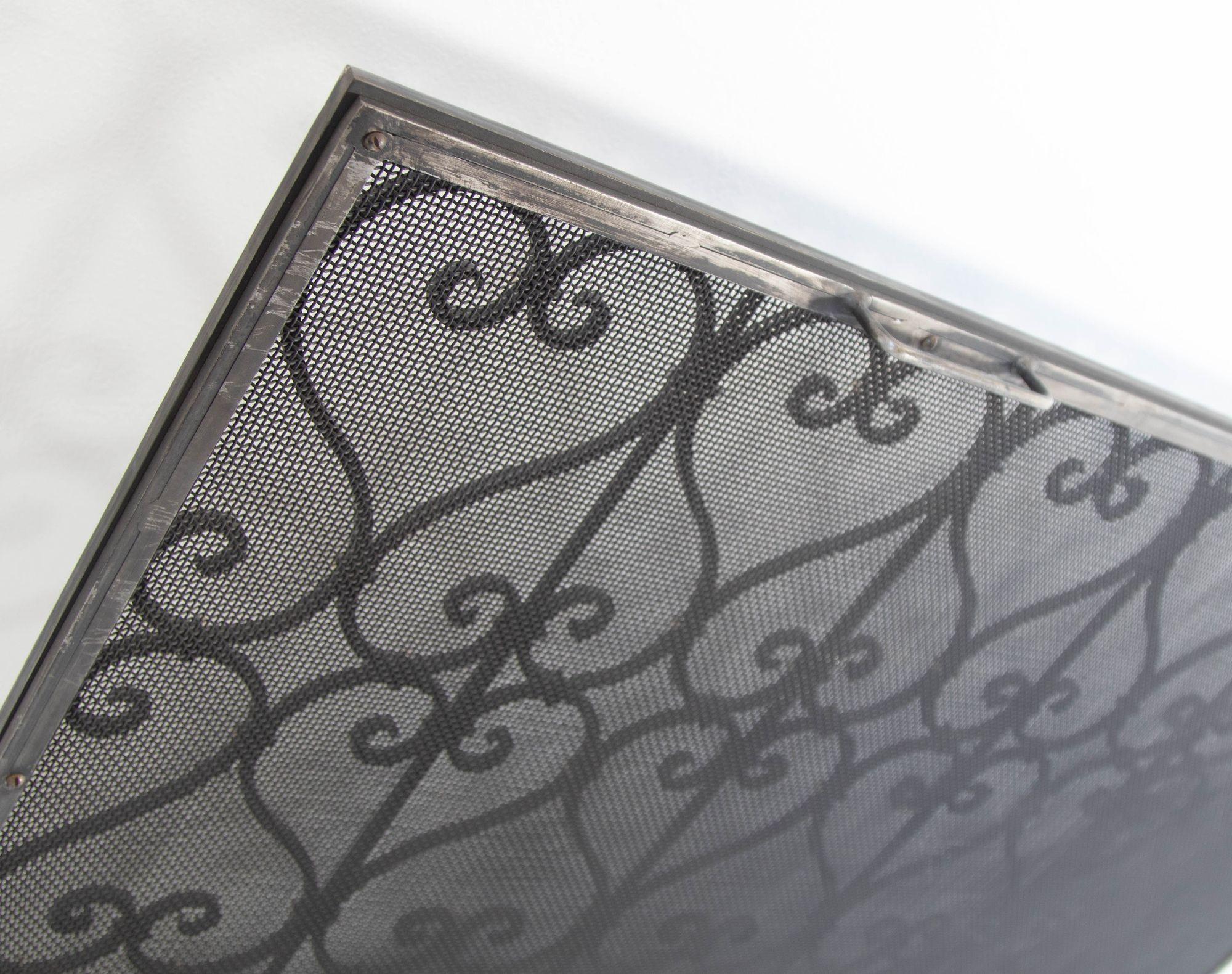 Large Heavy Spanish Revival Wrought Iron Fireplace Screen 4