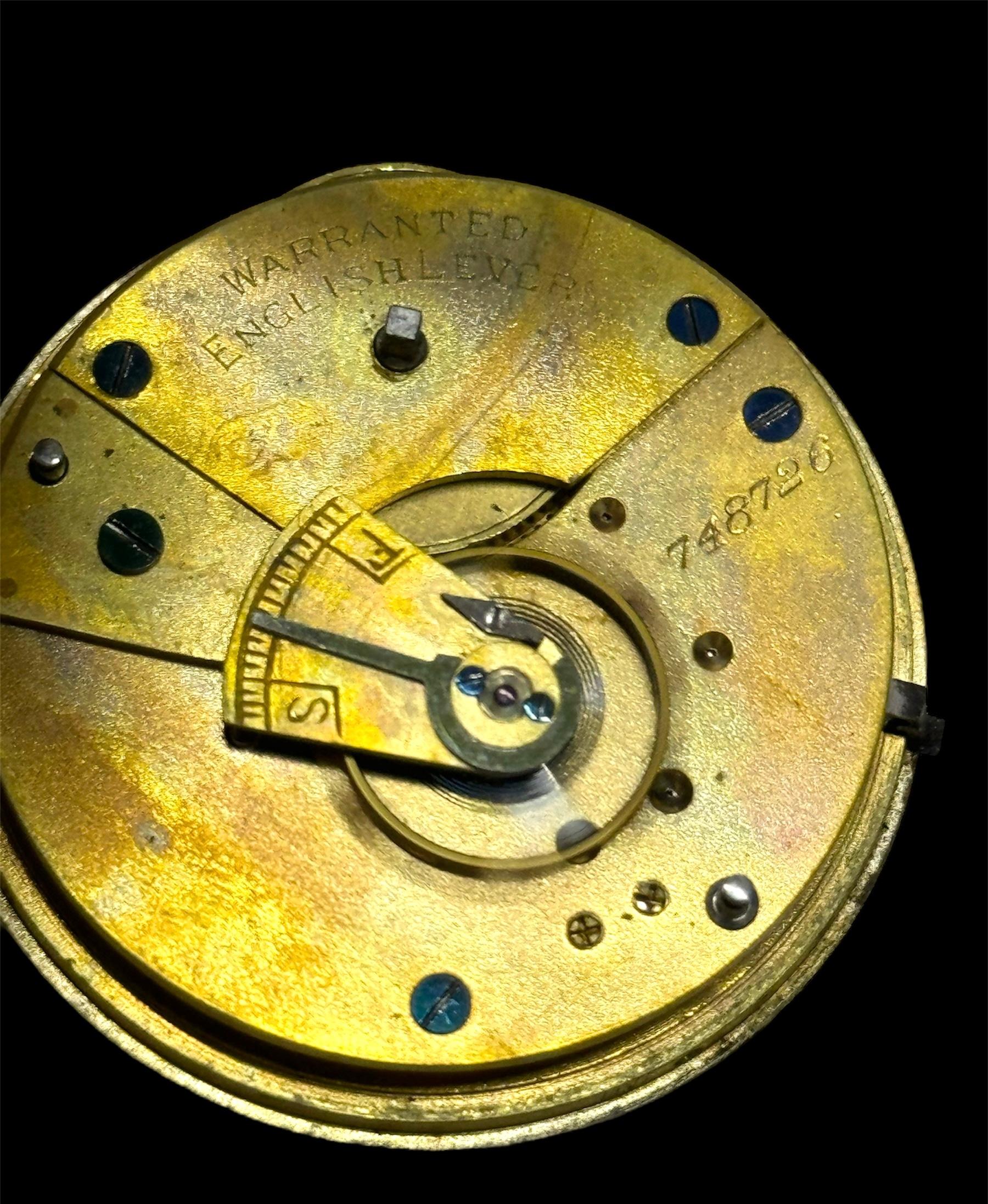 Large  Heavy Sterling Silver Ornate Open Faced Pocket Watch For Sale 2