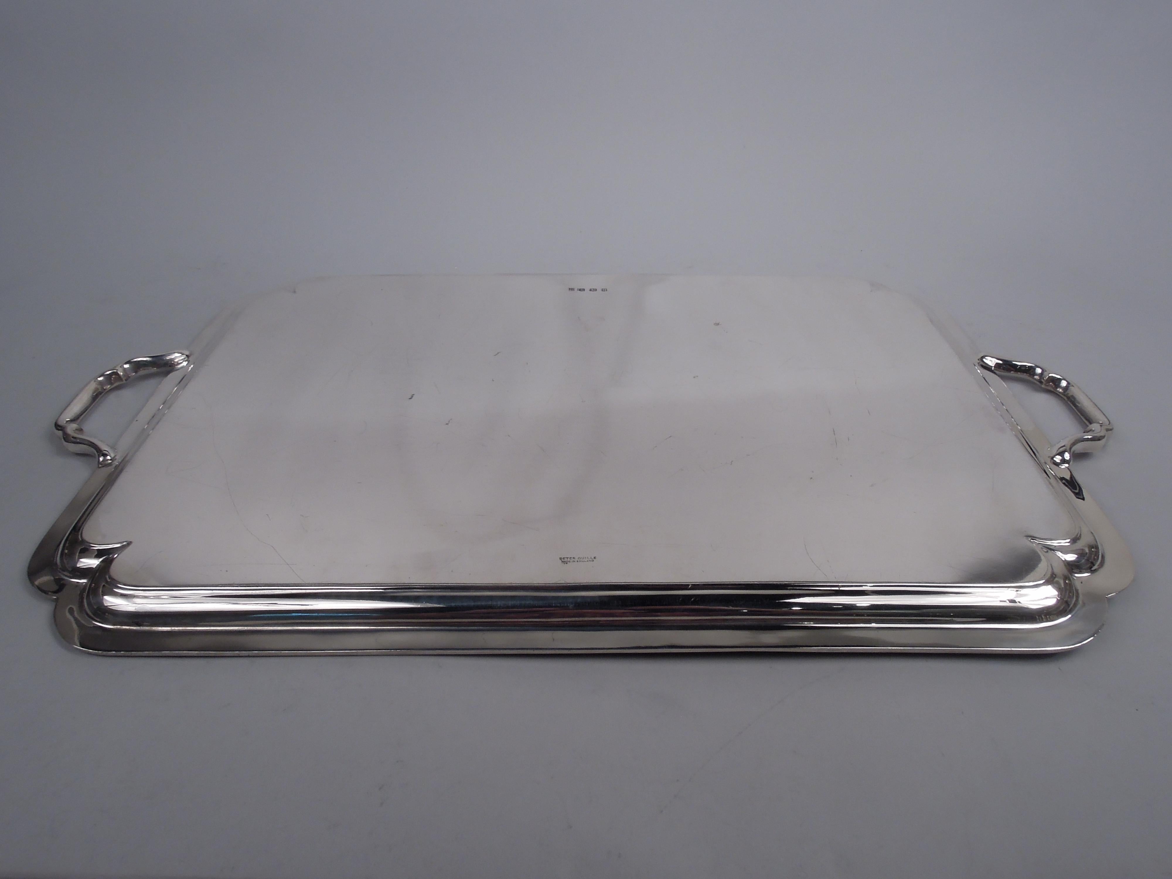 Mid-20th Century Large & Heavy Traditional English Georgian Rectangular Tray 1946 For Sale
