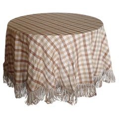 Large heavyweight Table Cloth in Colefax & Fowler fabric and deep bullion fringe