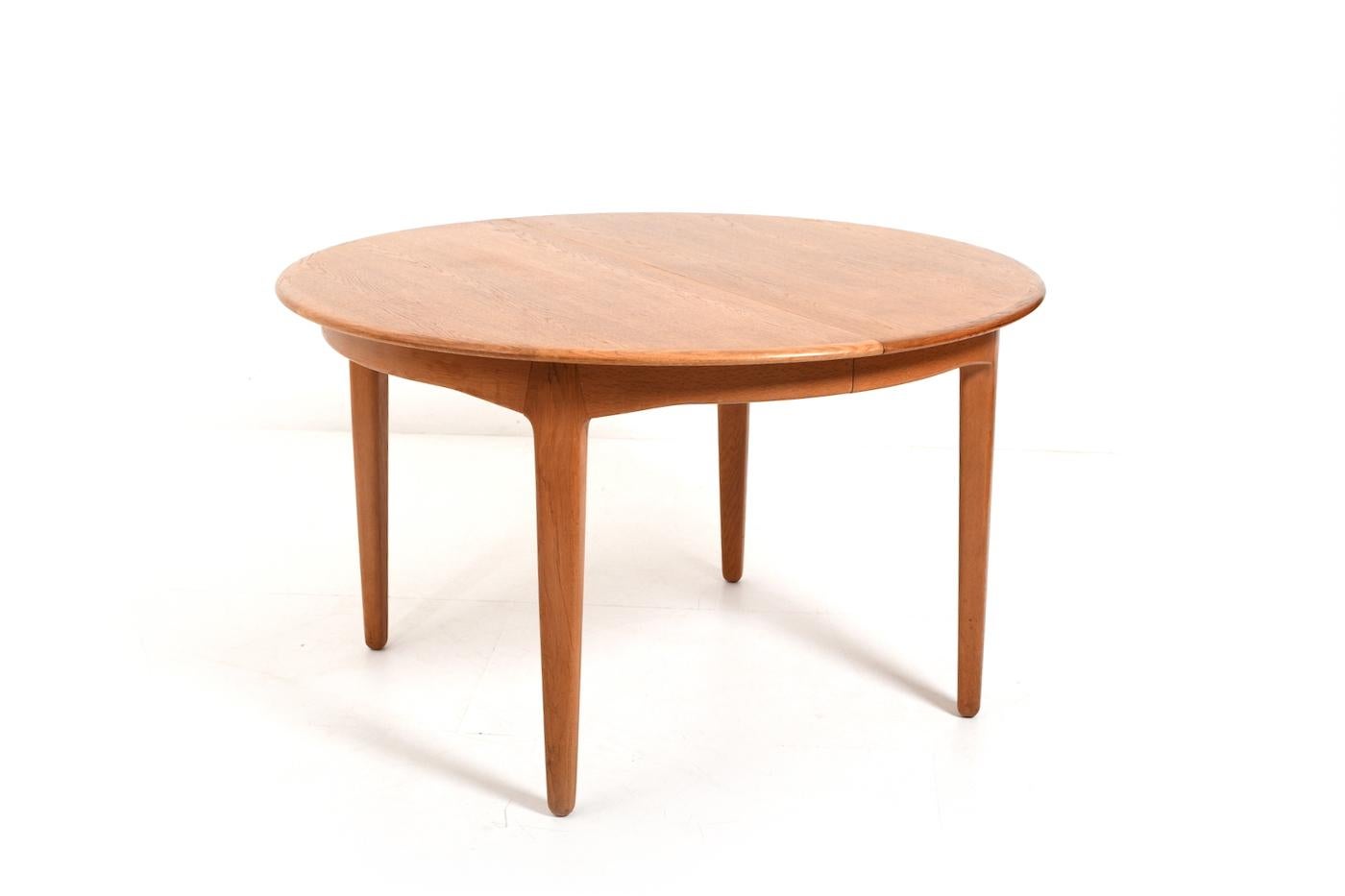 Large Henning Kjaernulf Oak Dining Table 1960s 9