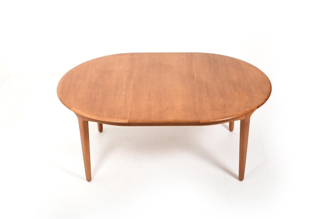 Scandinavian Modern Large Henning Kjaernulf Oak Dining Table 1960s