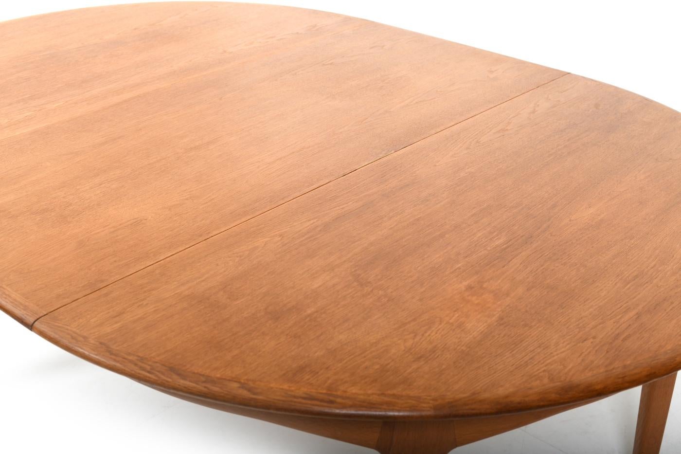 20th Century Large Henning Kjaernulf Oak Dining Table 1960s
