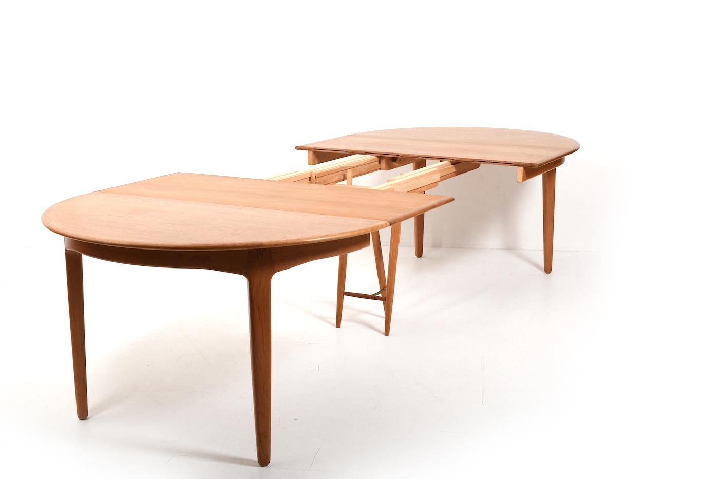 Large Henning Kjaernulf Oak Dining Table 1960s 2