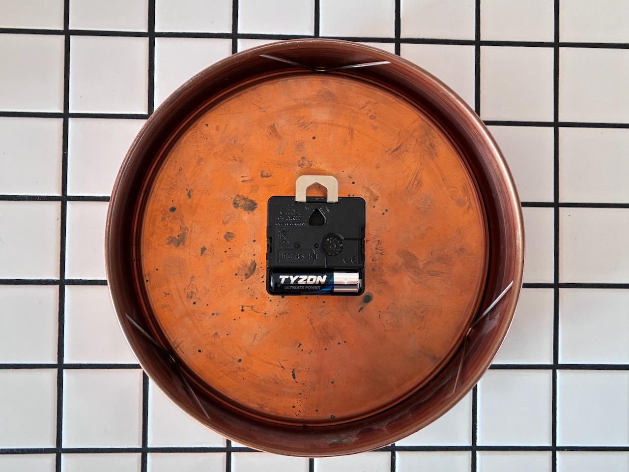 Large Henning Koppel Design Wall Clock in Copper by Georg Jensen Denmark In Good Condition In Krefeld, DE