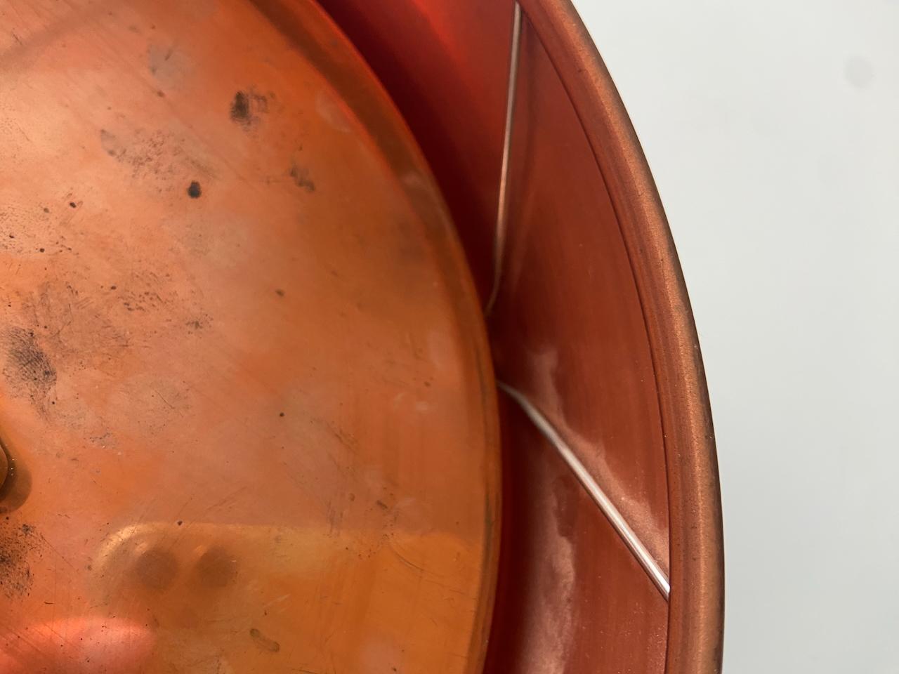 Late 20th Century Large Henning Koppel Design Wall Clock in Copper by Georg Jensen Denmark