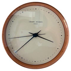 Large Henning Koppel Design Wall Clock in Copper by Georg Jensen Denmark