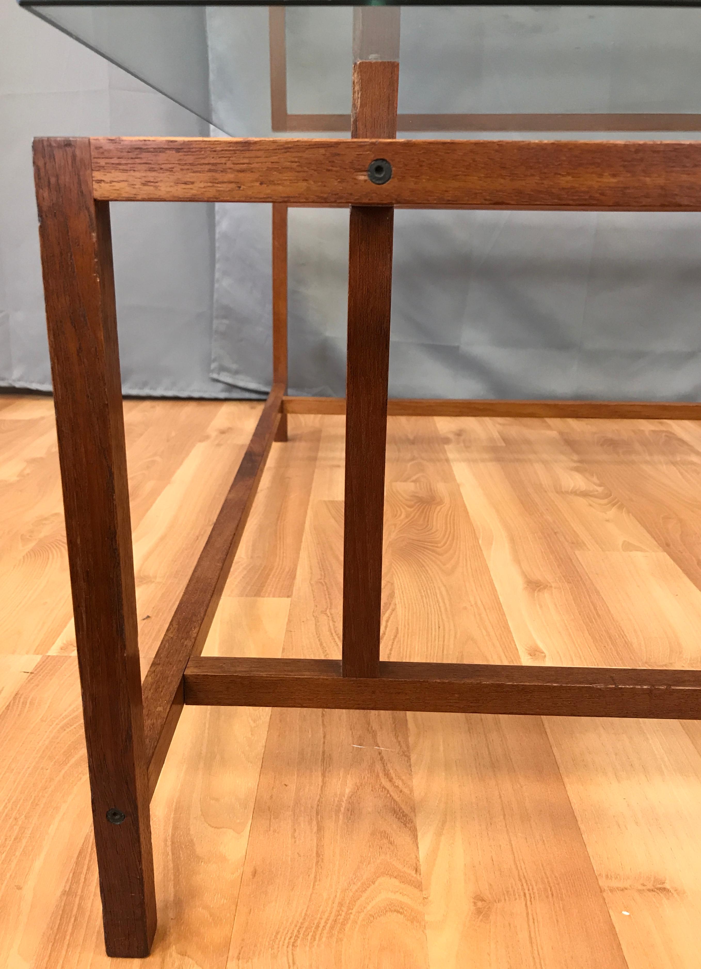 Large Henning Nørgaard for Komfort Teak and Glass Coffee Table, Denmark 5