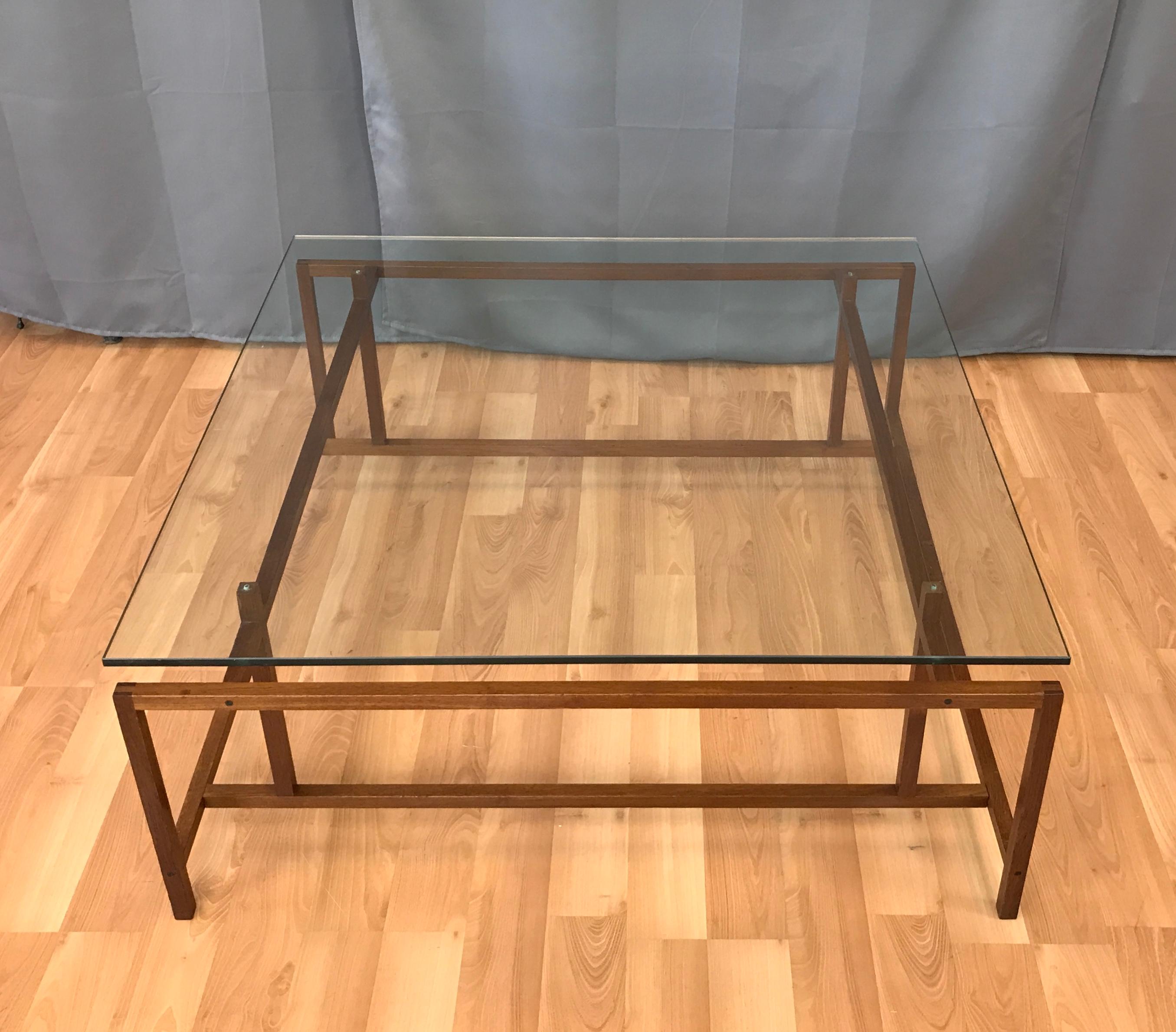 Danish Large Henning Nørgaard for Komfort Teak and Glass Coffee Table, Denmark