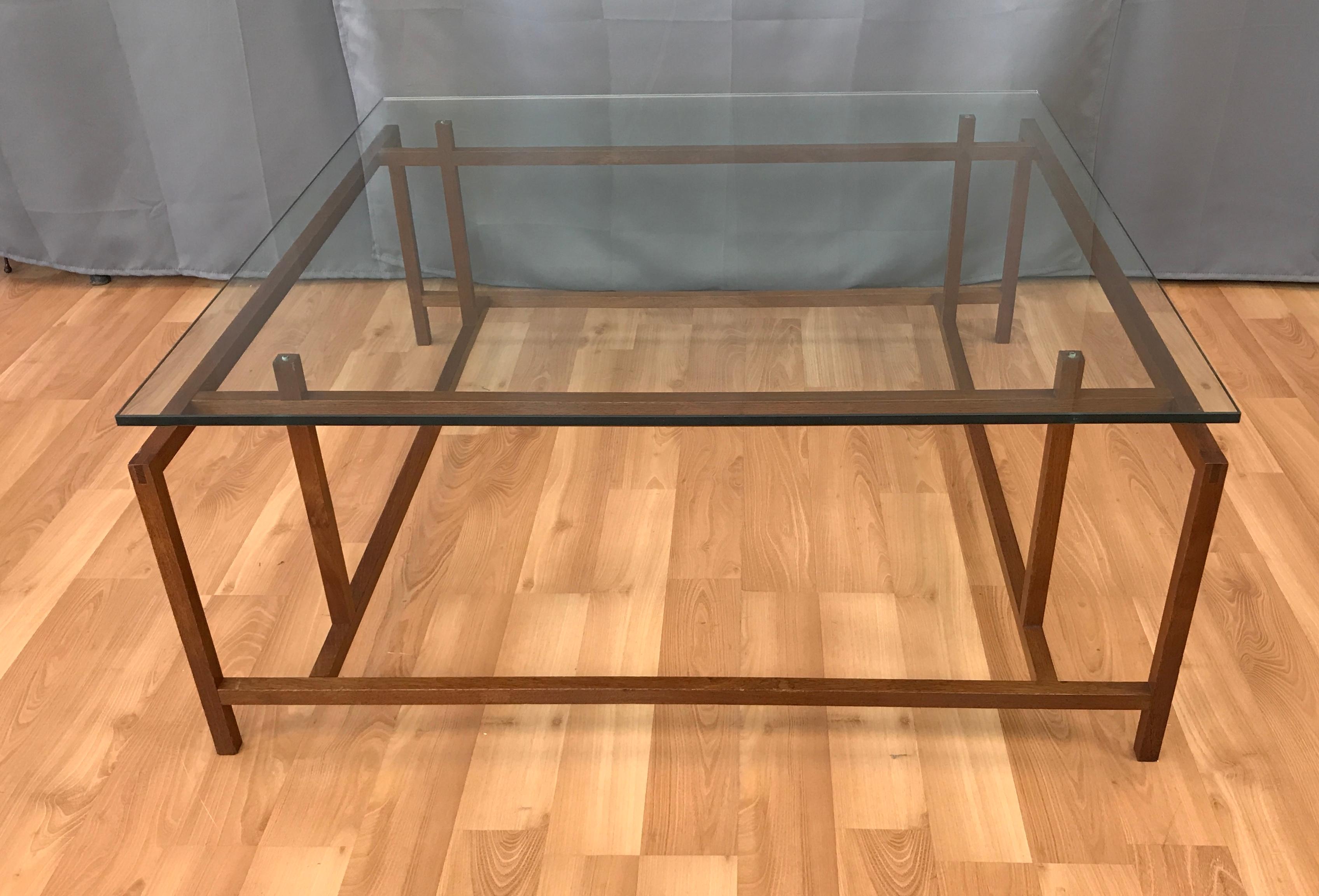 Large Henning Nørgaard for Komfort Teak and Glass Coffee Table, Denmark In Good Condition In San Francisco, CA