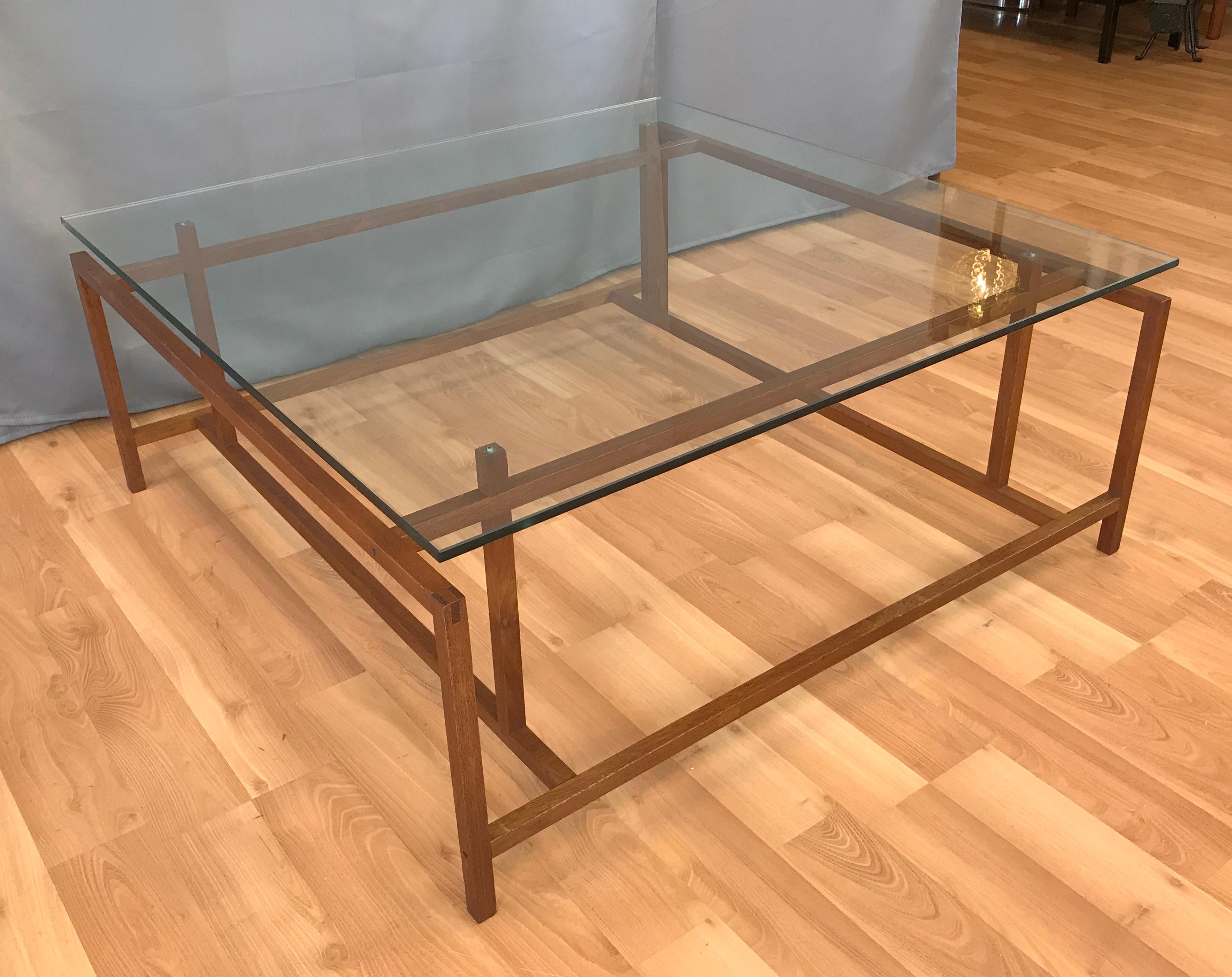 Mid-20th Century Large Henning Nørgaard for Komfort Teak and Glass Coffee Table, Denmark
