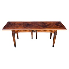 Consola grande Henredon de caoba de estilo georgiano con tapa abatible