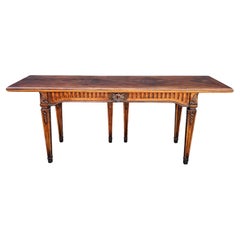 Consola grande Henredon de caoba de estilo georgiano con tapa abatible