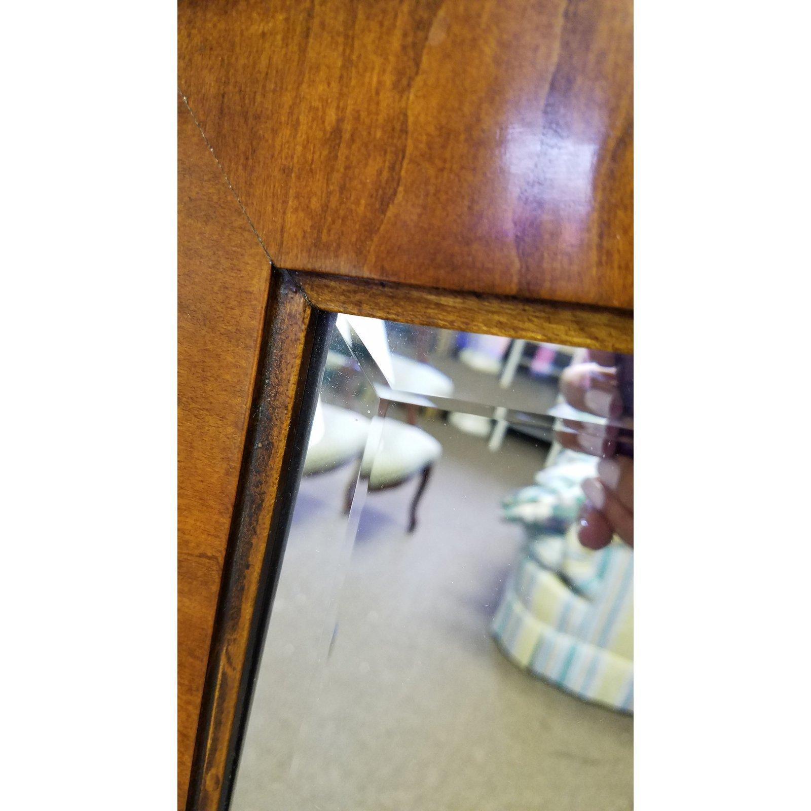 Large Henredon Olive Wood Neoclassical Mirror For Sale 1