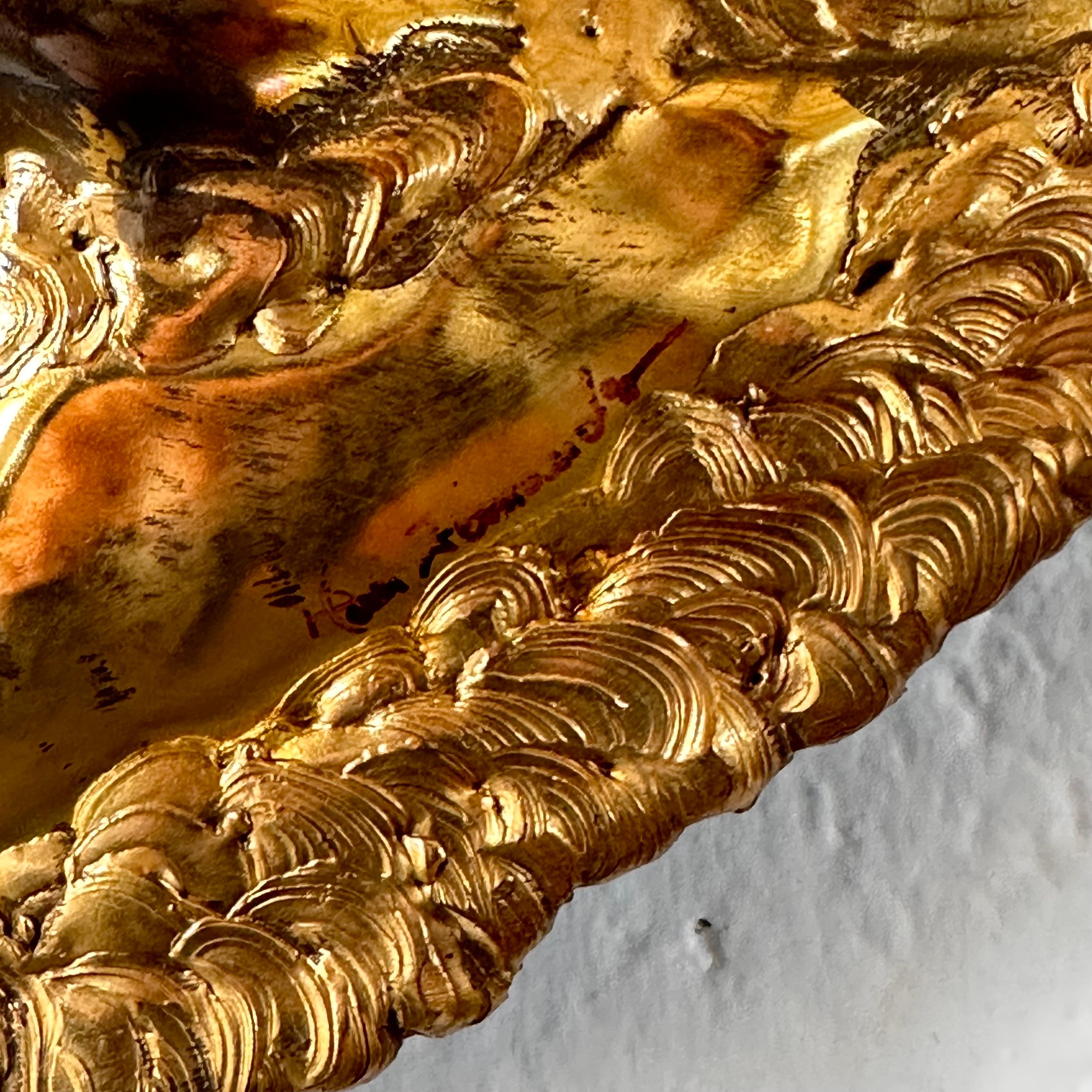Hand-Crafted Large Henri Fernandez Brass Mirror for Maison Honoré Paris, 1970s, Signed For Sale