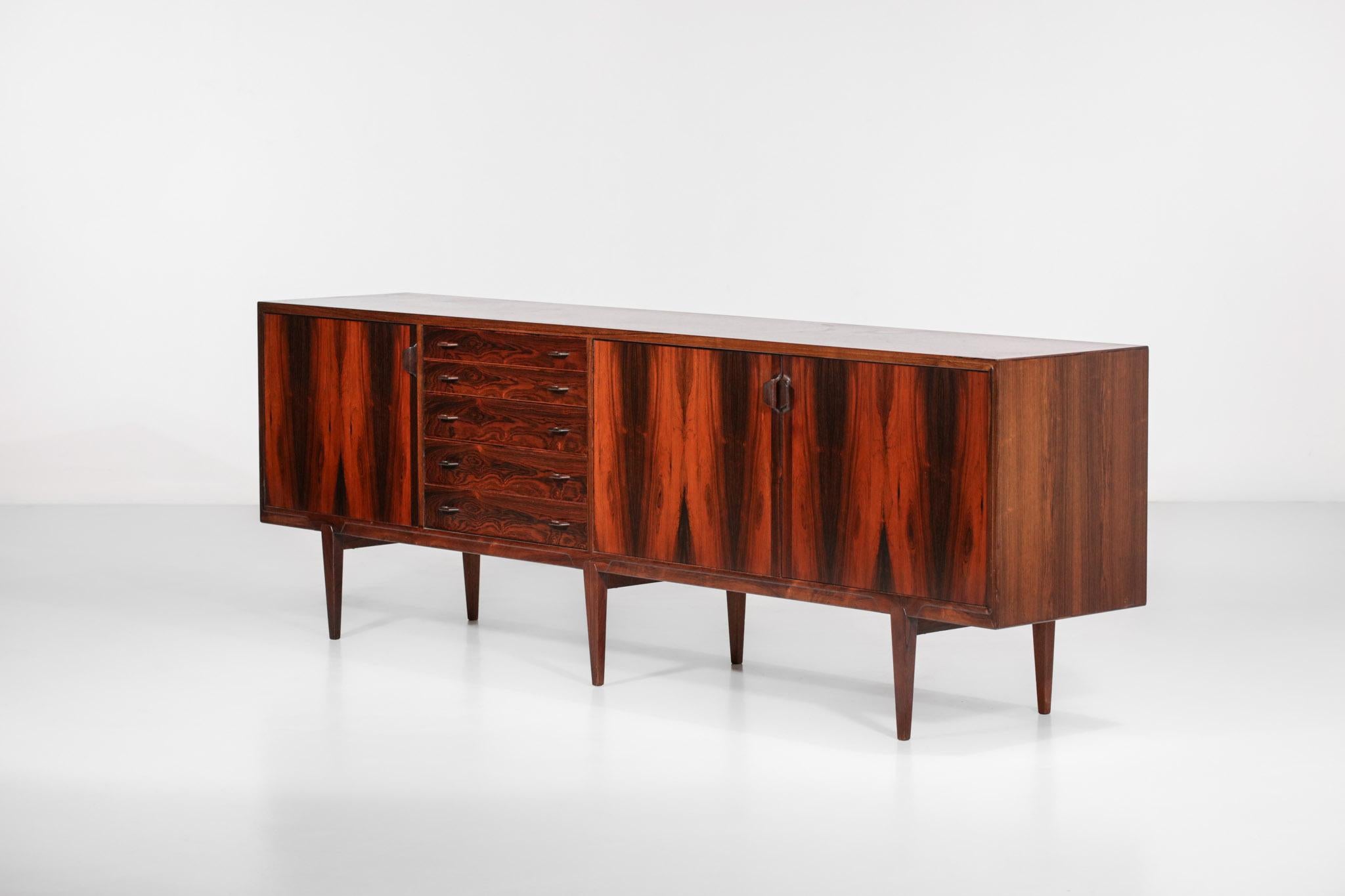 Large Henry Rosengren Hansen Danish Sideboard Wood Scandinavian 60's - G217 For Sale 8