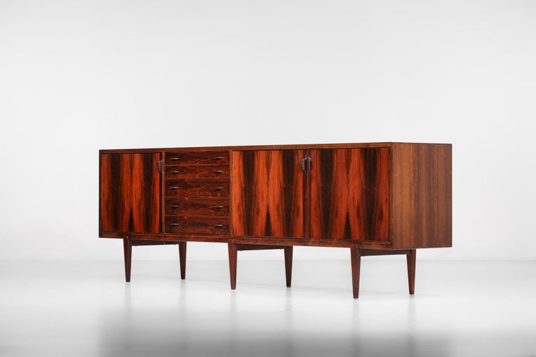 Large Henry Rosengren Hansen Danish Sideboard Wood Scandinavian 60's - G217 For Sale 9