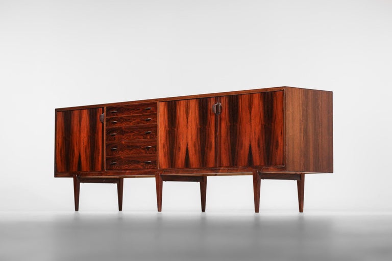 Large Henry Rosengren Hansen Danish Sideboard Wood Scandinavian 60's - G217 For Sale 10
