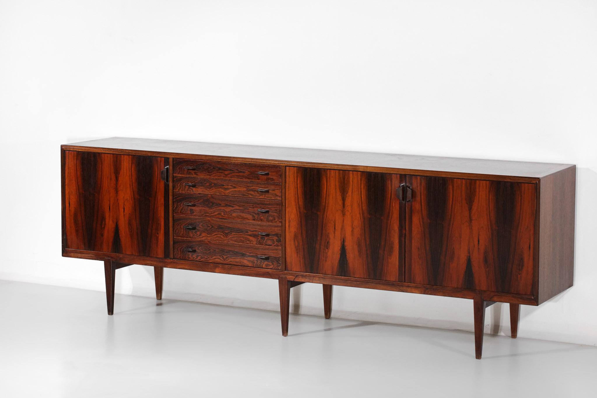 Milieu du XXe siècle Grand buffet danois en bois Henry Rosengren Hansen, années 60 scandinave, G217 en vente