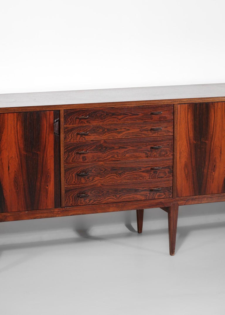Large Henry Rosengren Hansen Danish Sideboard Wood Scandinavian 60's - G217 For Sale 4