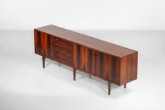 Retro Large Henry Rosengren Hansen Danish Sideboard Wood Scandinavian 60's - G217