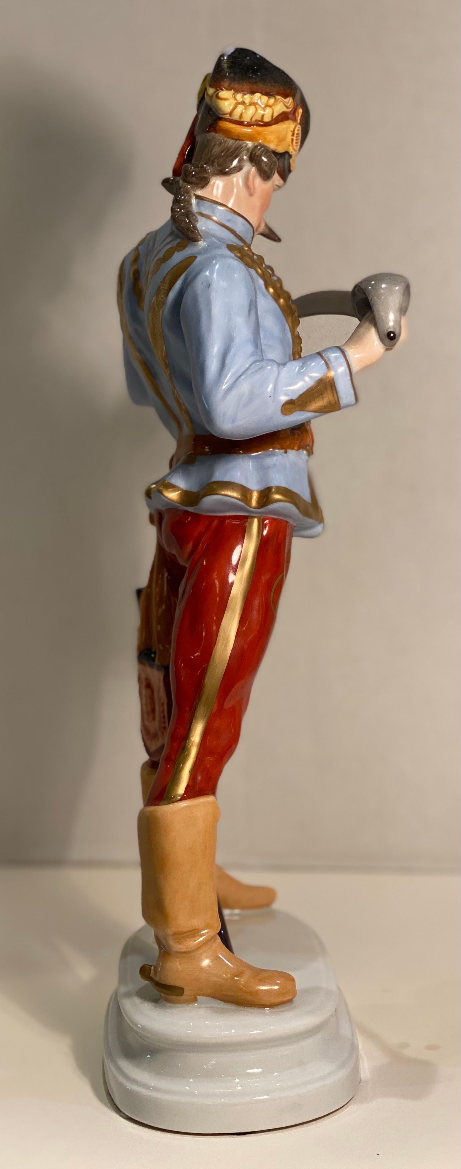 Grande figurine en porcelaine de Herend Hadik, Marshal du champ de Hussar de l'armée de Habsbourg Excellent état à Tustin, CA