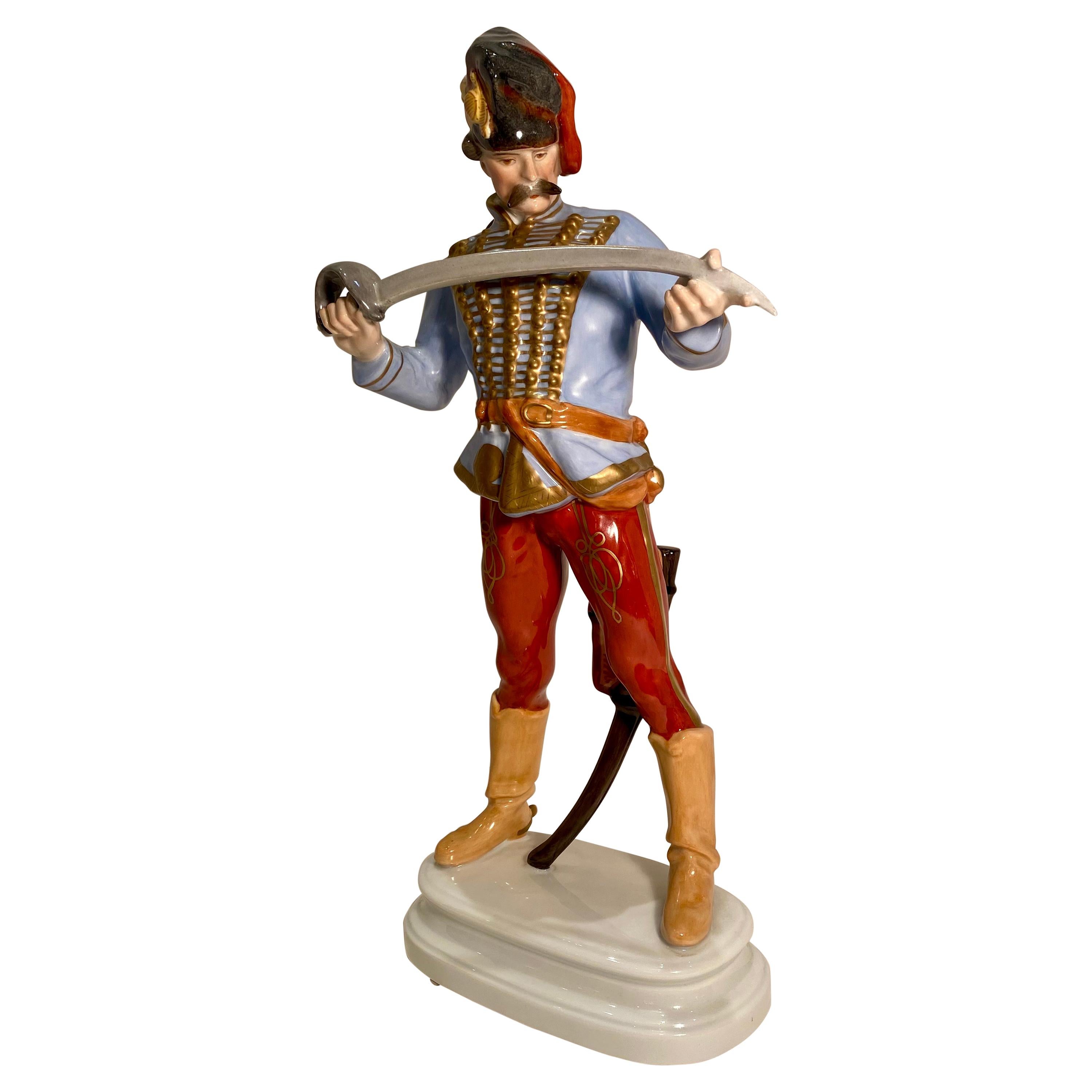Large Herend Hadik Hussar Field Marshal of the Habsburg Army Porcelain Figurine