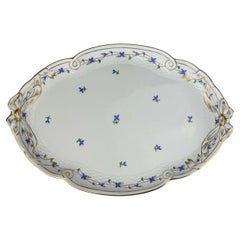 Large Herend Hungary Hand-Painted Porcelain Serving Tray with Bows