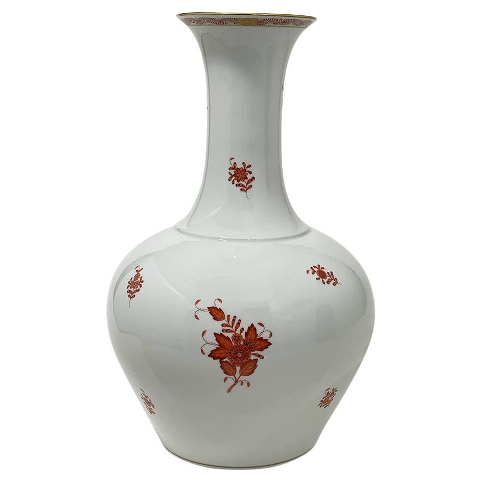 Large Herend Hungary porcelain vase "Chinese Bouquet Apponyi Rust"