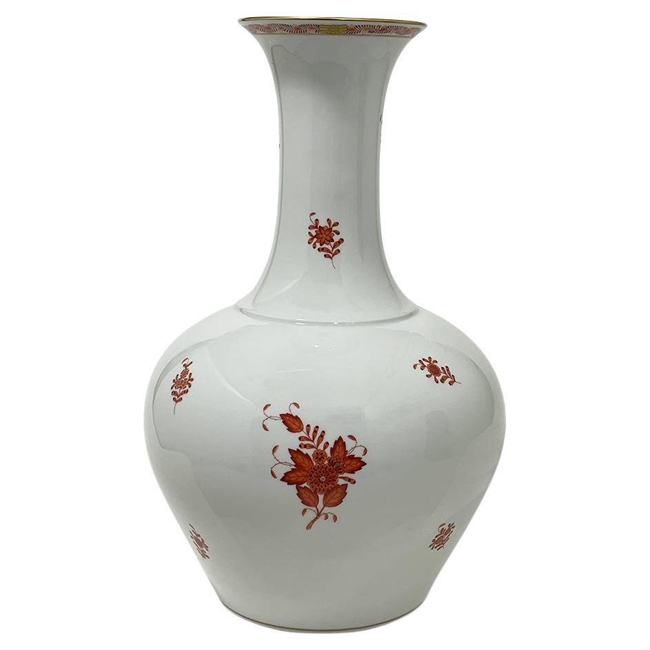 Große Herend Hungary-Porzellanvase „Chinesischer Blumenstrauß Apponyi Rost“  im Angebot