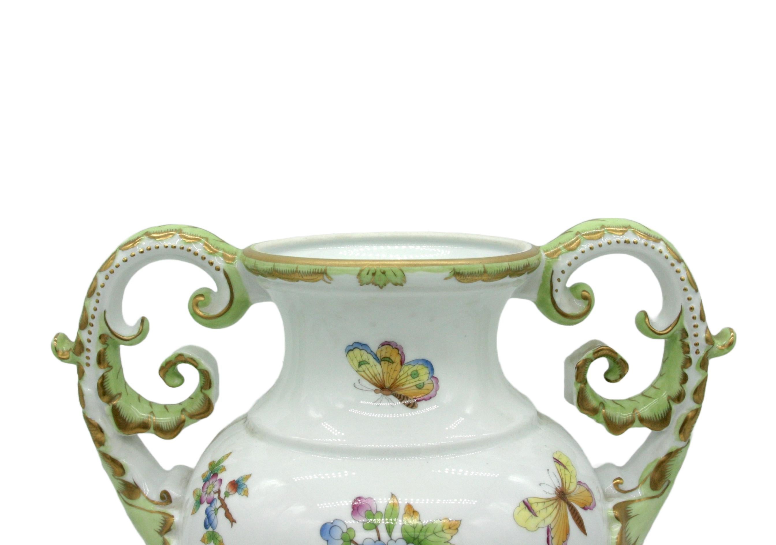 Hungarian Large Herend Porcelain Decorative Vase / Urn For Sale