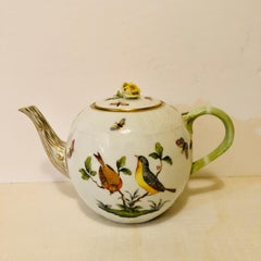 Large Herend Rothschild Bird Teapot Painted with Birds, Butterflies and Insects