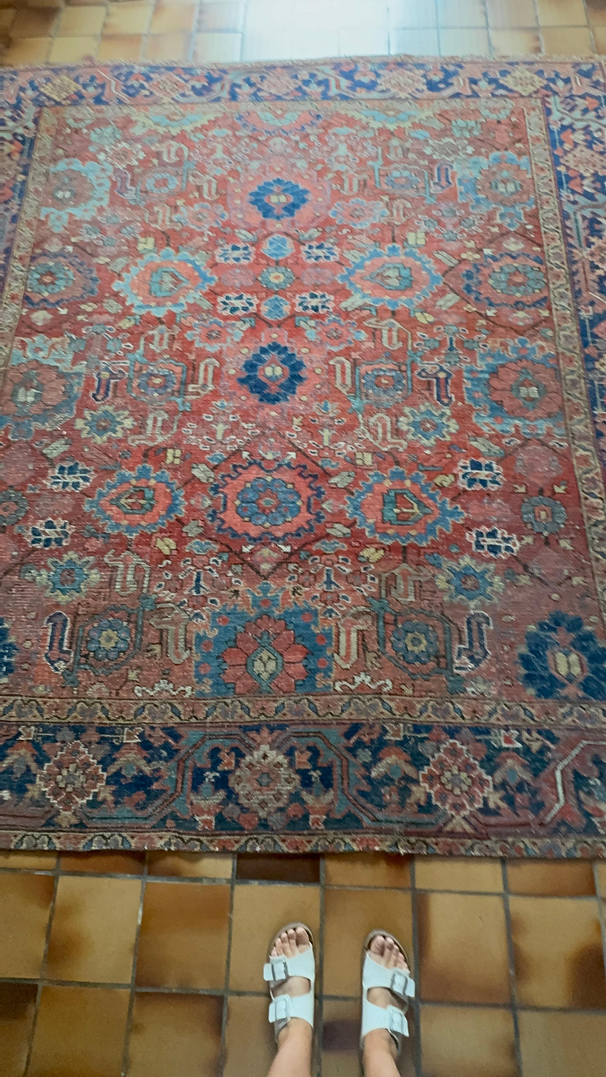 Édouardien Grand tapis Heriz, Perse occidentale, début du 20e siècle en vente
