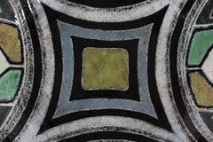 Große Herman A. Kähler HAK Dekorative Schale von Astrid Tjalk oder Gete Petersen 1950er Jahre