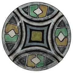 Große Herman A. Kähler HAK Dekorative Schale von Astrid Tjalk oder Gete Petersen 1950er Jahre