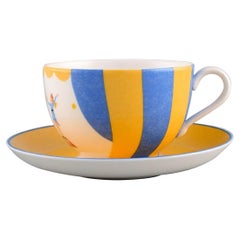 Large Hermès Circus Teacup in Porcelain with Saucer, Late 20th Century