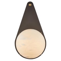 Large 'Hermes' Sconce in Bronzed Steel and Alabaster