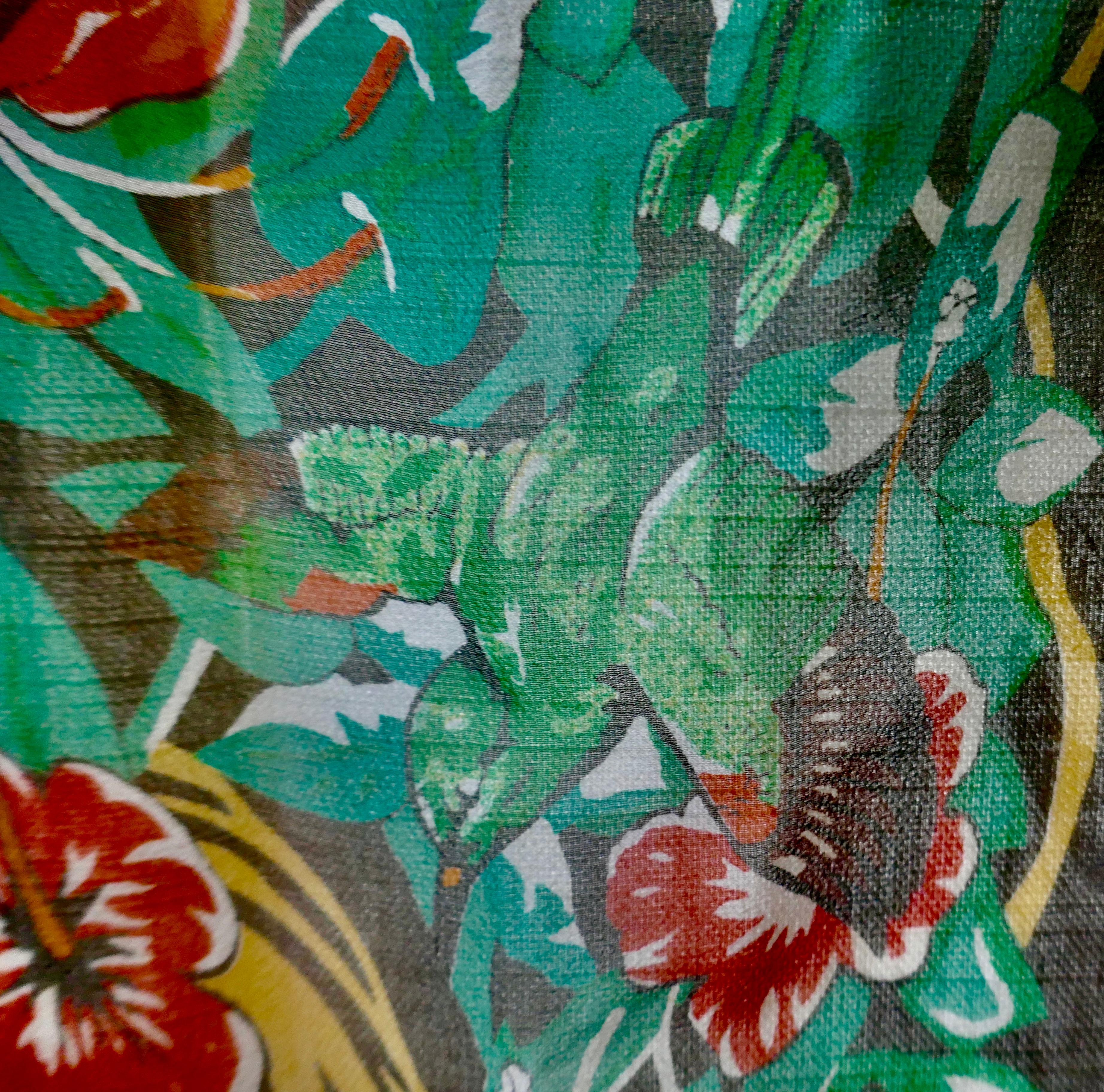 Women's Large Hermes Silk Chiffon Shawl “Jungle Love” Design by Robert Dallet