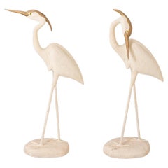 Vintage Large Heron Lawn Ornaments, Pair