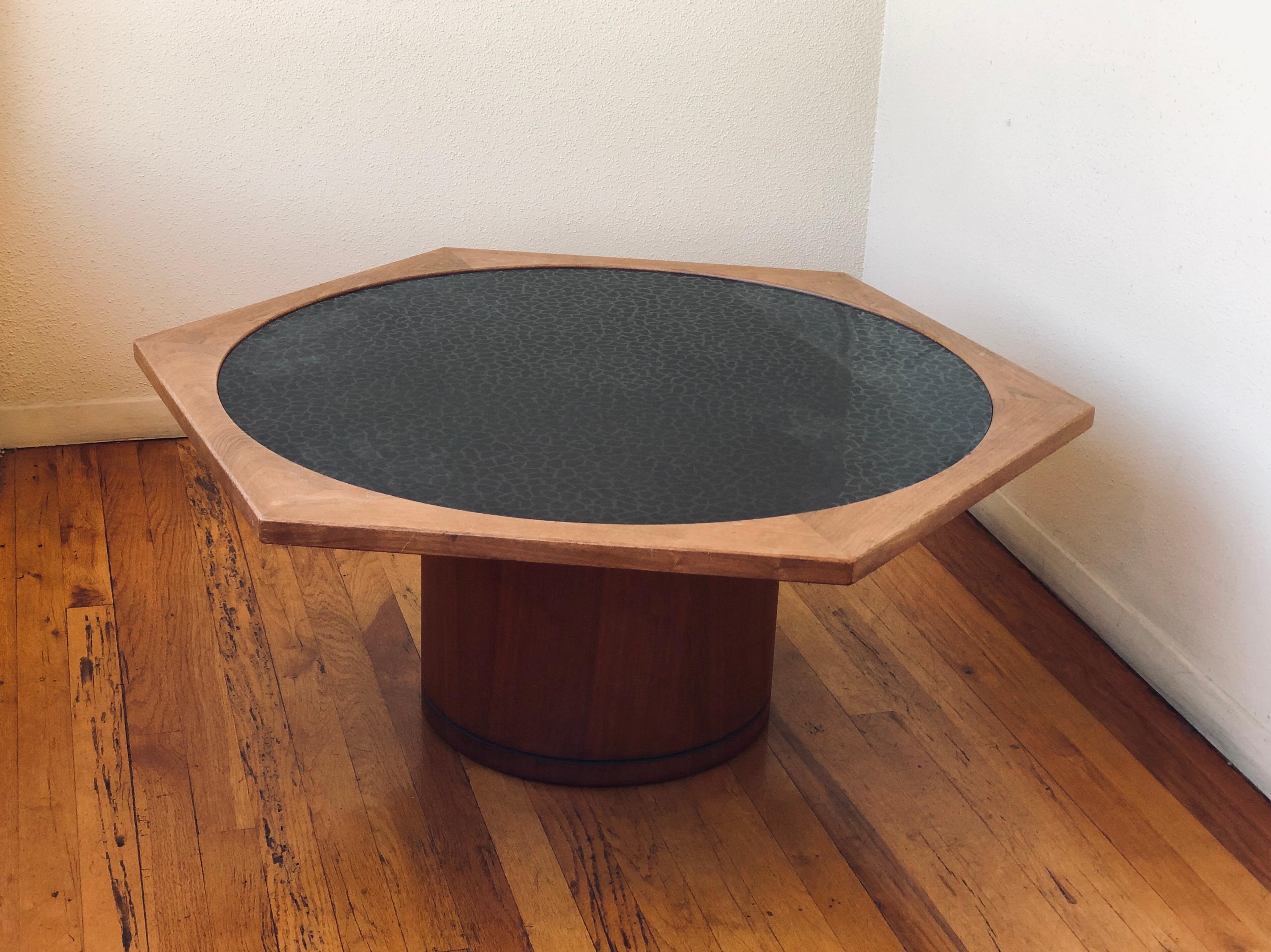 American Large Hexagon Coffee Table by Brown Saltman For Sale