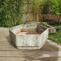 Large Hexagon concrete Garden Planter 1970s